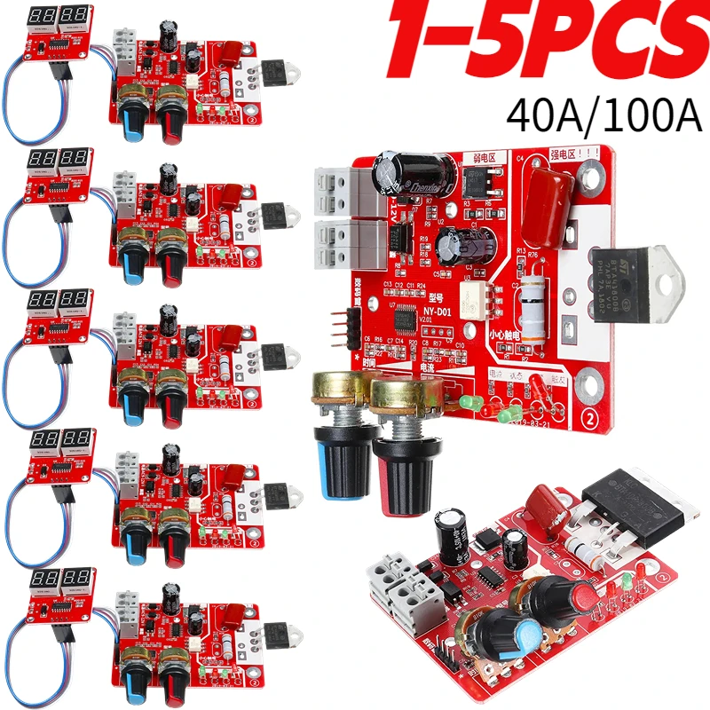 40/100A Digitale Spot Schweißer Mini Schweißen Maschine Werkzeug Zeit Current Control Transformator Controller Board Timing Schweißen Ausrüstung Image