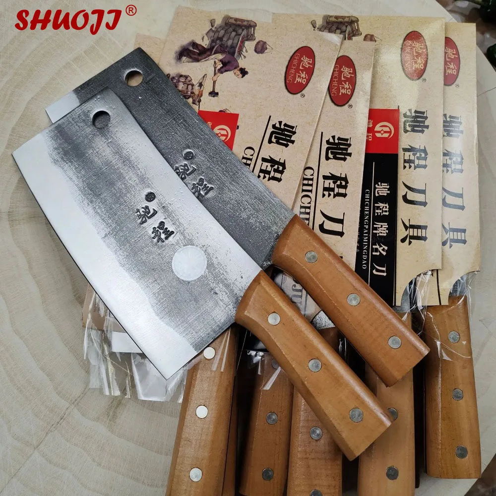Shuoji Master handgemachtes Küchenmesser geschmiedet High Carbon Stahl messer chinesisches Küchen beil altmodische Messer Koch Werkzeuge