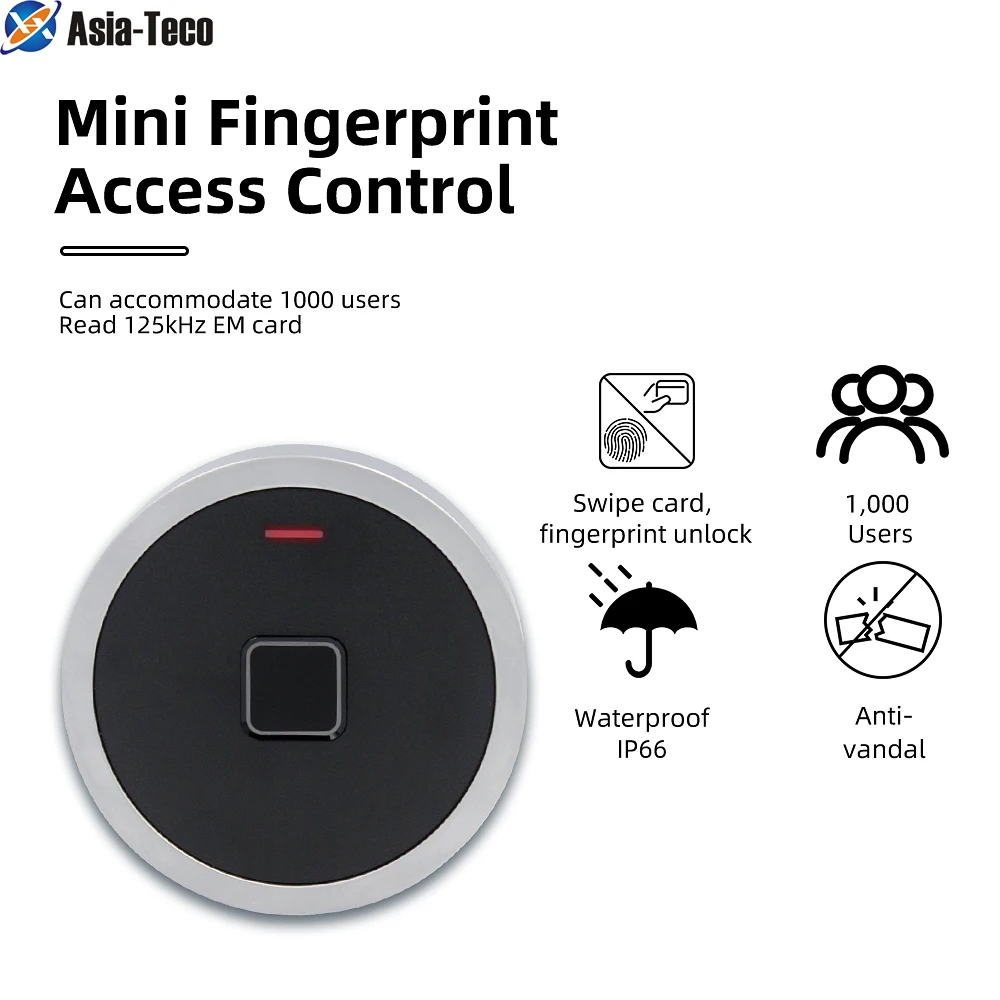 Metall Anti-Hit biometrische Finger abdruck Zugangs kontrolle IP66 wasserdichte Mini-Zugangs kontrolle Tastatur 125kHz RFID-Kartenleser SF7 Image
