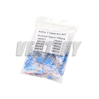 100 teile/los Sicherheit Y Kondensator Kit 10 werte Jeweils 10 stücke 400VAC 250VAC 471 102 222M Image