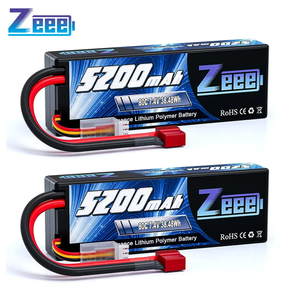 1/2 stücke Zeee 2S 5200 mAh Lipo Batterie 80C Mit T/XT60/EC5/EC3 Stecker RC Batterie für RC Autos Lkw Truggy Buggy Racing Hobby Teile