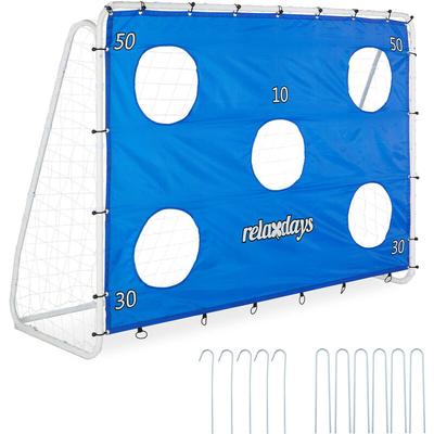 Relaxdays - Fußballtor mit Torwand, Garten, Kinder & Erwachsene, Soccertor, hbt 170x235x85 cm,