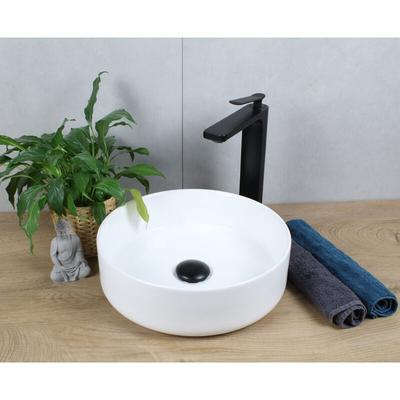 Keramik Waschbecken rund ø 355 x 120 weiß ohne Überlauf Aufsatzwaschbecken ohne Zubehör Image
