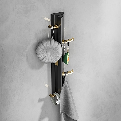kleiderhaken wand kleiderhaken aluminium raum europäischen stil aluminium mantel badezimmer mantel wandhaken schwarz wand kleiderbügel Image