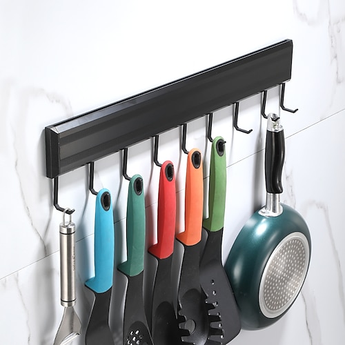 Badezimmer Handtuchhalter Küchenhalter Multi Size Schwarz Matt Neu Multi Hook Image