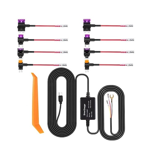 Dashcam-Festverdrahtungssatz, sicheres Metall-Mini-USB-Festverdrahtungssatz, breite Kompatibilität, kratzfest, für Navigator Image