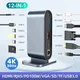Docking Station USB C 12 in 1 PD 100W HUB USB C adattatore da tipo C a HDMI 4K 30Hz VGA RJ45 HUB USB