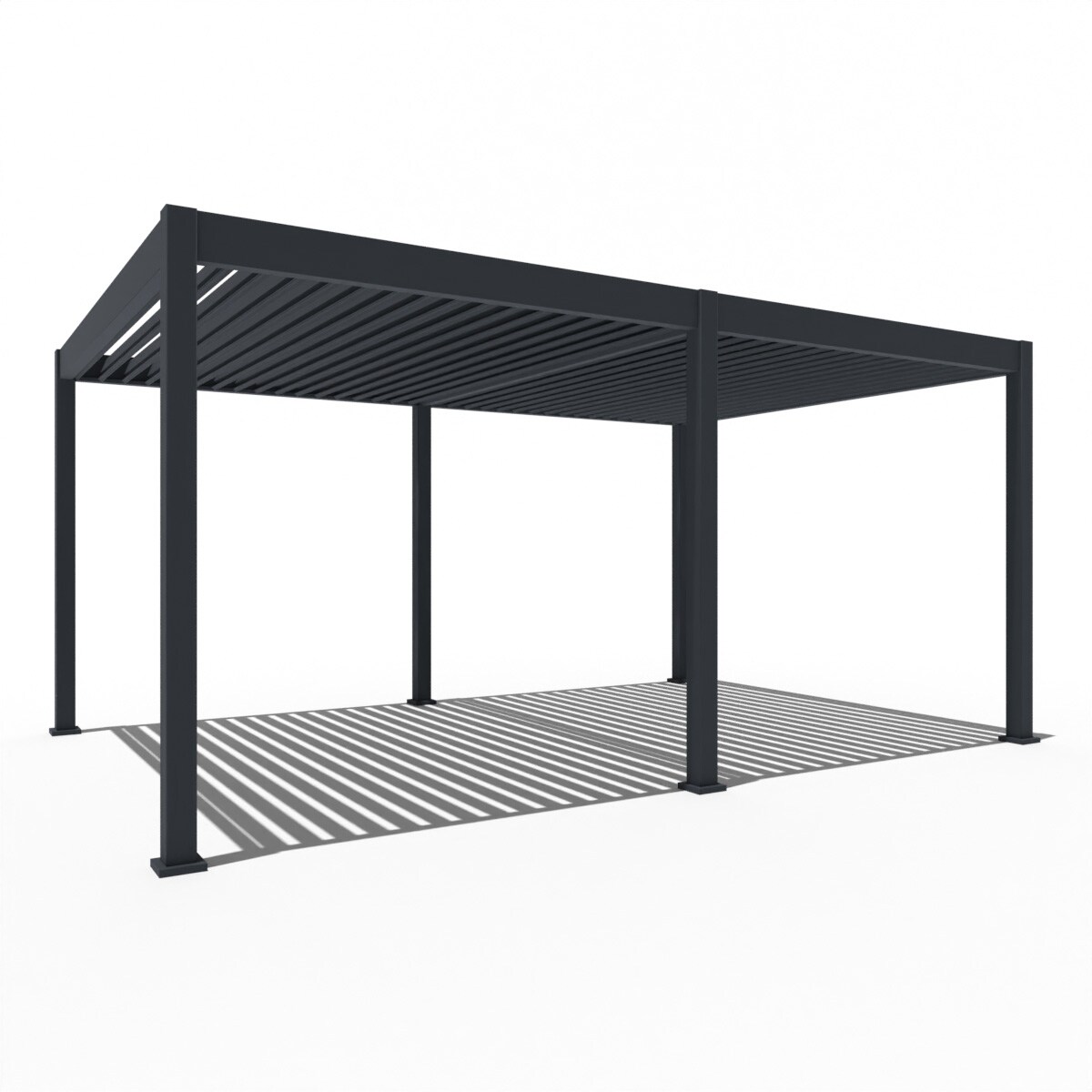Weide E-Deluxe | elektrische Pergola mit LED | Voll Aluminium | 3,6 x 5,3 M | motorisiertes Lamellendach anthrazit Image