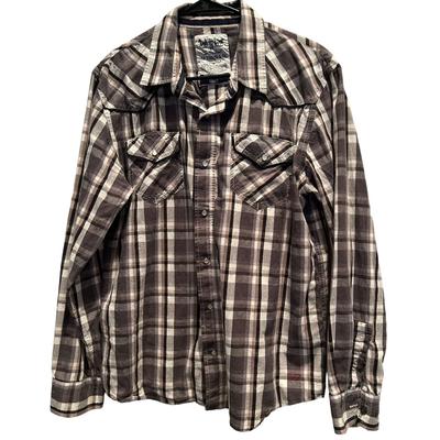 Levi's Shirts | Levi Strauss Western Long Sleeved Shirt Size Large, Pearl Snaps, Gray Levi's | Color: Gray/White | Size: Large