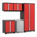 NewAge Garage Cabinets PRO Series Red 6-Piece Set with Stainless Steel Top