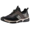 Slip-On Sneaker RIEKER, Damen, Gr. 40, braun (schwarz, braun), Lederimitat, Textil, sportlich, Schuhe, Schlupfschuh, Freizeitschuh, Halbschuh mit Schnellverschluus