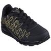 Sneaker SKECHERS "UNO-GOLDEN HEART", Damen, Gr. 36, gold (schwarz, goldfarben), Lederimitat, kontrastfarbene Details, modisch, Schuhe Sneaker, Freizeitschuh, Schnürschuh mit goldfarbenen Mylar-Stickereien