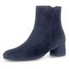 Stiefelette GABOR, Damen, Gr. 43, blau (nachtblau), Ziegenveloursleder, unifarben, elegant, Schuhe, Blockabsatz, Businesschuh, Ankleboots mit Best Fitting-Ausstattung