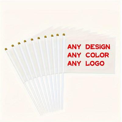 "TEMU Custom Handheld Flag Kit - 5.5"x8.3" Polyester, With 12" Pole Included For , Celebrations & Outdoor Events" Image