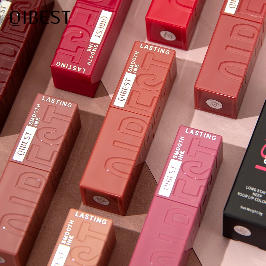 QIBEST 8 colori Nude waterproof Lip Gloss Long Lasting Liquid Lipstick non sbiadisce Sexy Red Purple Lip Glaze Lip Tint Women Makeup