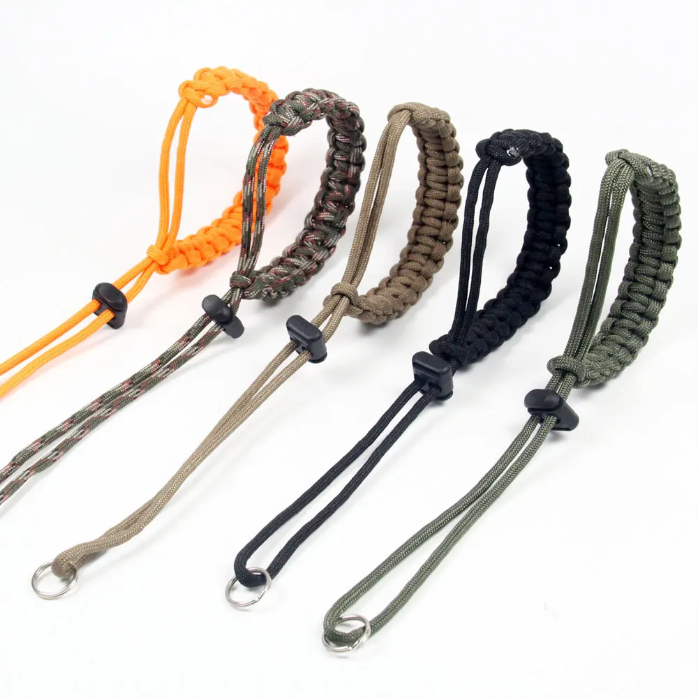 Cordino da polso regolabile intrecciato in nylon Paracord universale, cinturino da polso antiscivolo per fotocamera, comfort a sgancio rapido
