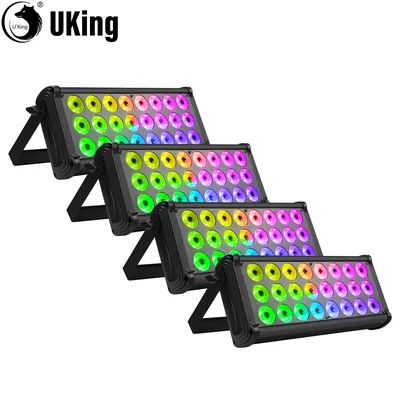 U`King 4Pcs Rainbow Effect Wall Lights 24LED Color Mixing Highlight Outdoor Building Lighting Projection Light Building Exterior