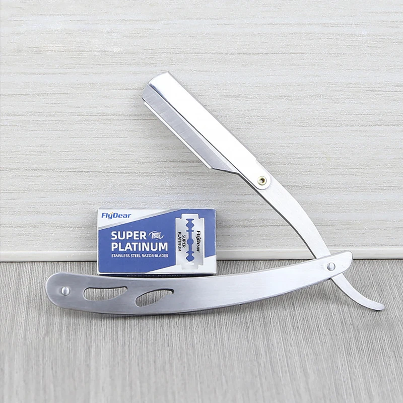 Klassisches Rasiermesser manuelles Rasier gesicht Rasieren Trimmen Augenbrauen Rasiermesser Edelstahl Rasier kopf Rasiermesser Männer Bart Rasierer Image