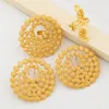 Große Ohrring Ring Schmuck Set für Frauen afrikanische 18 Karat Gold Farbe Clip Ohrringe und Fingerring 2 Stück Set für Verlobung geschenke