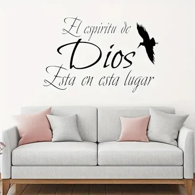 1 pc spanische christliche Wörter mit Vögeln Wanda uf kleber PVC Wanda uf kleber Wand kunst Tapete Image