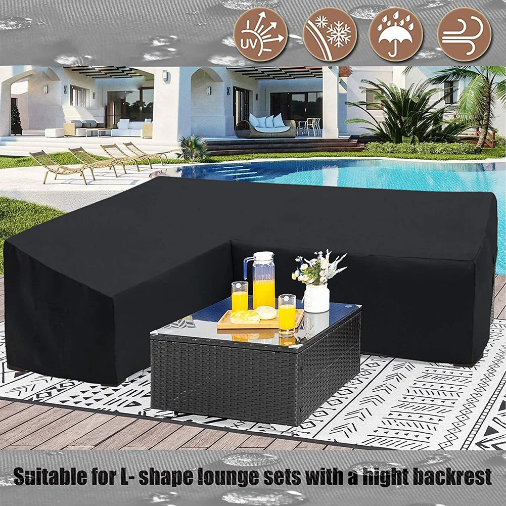 15 Größen Ecke Outdoor Sofa bezug Garten Rattan Ecke Möbel bezug v Form l Form wasserdichtes Sofa schützen Set Staubs chutz