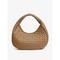 elegante Hobo-Tasche aus gewebtem Leder in Elfenbein für Damen – schicke Handtasche mit rundem Griff, perfekt für Tages- und Abend-Outfits