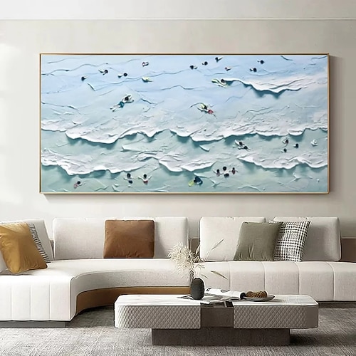 3D Welle Meer Malerei handgemachte Seelandschaft Kunst Impasto Ölgemälde auf Leinwand Brett Welle Ölgemälde Strand Ölgemälde handgemalt Kunstwerk Landschaft Ölgemälde Image