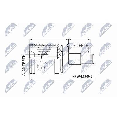 Nty Gelenksatz, Antriebswelle [Hersteller-Nr. NPW-MS-042] für Hyundai, Mitsubishi Image