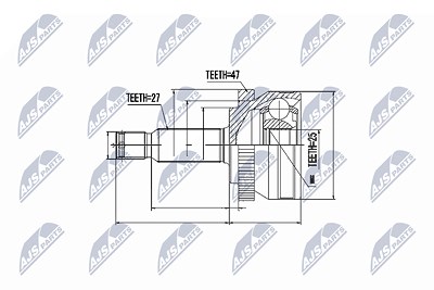 Nty Gelenksatz, Antriebswelle [Hersteller-Nr. NPZ-HY-531] für Hyundai Image