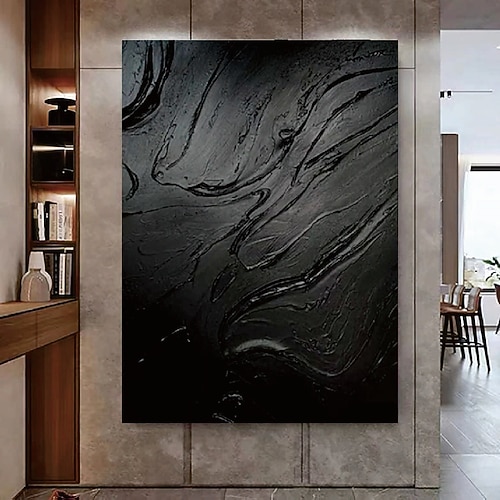 abstraktes schwarzes Ölgemälde handgemachtes Wabi Sabi Ölgemälde handgemachte Wandkunst beige abstraktes Gemälde auf Leinwand ein Paar beige Textur Wandkunst neutrale abstrakte Wandkunst Boho Wal Image