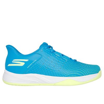 Skechers Men's Slip-ins Relaxed Fit: Viper Court Reload Sneaker | Size 11.0 | Blue/Lime | Textile/Synthetic | Vegan | Machine Washable | Arch Fit
