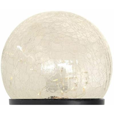 Kleine led Solar Glaskugel aus Crackle Glas - 12 cm - Kugelleuchte mit 15 led in warm weiß - Garten Image