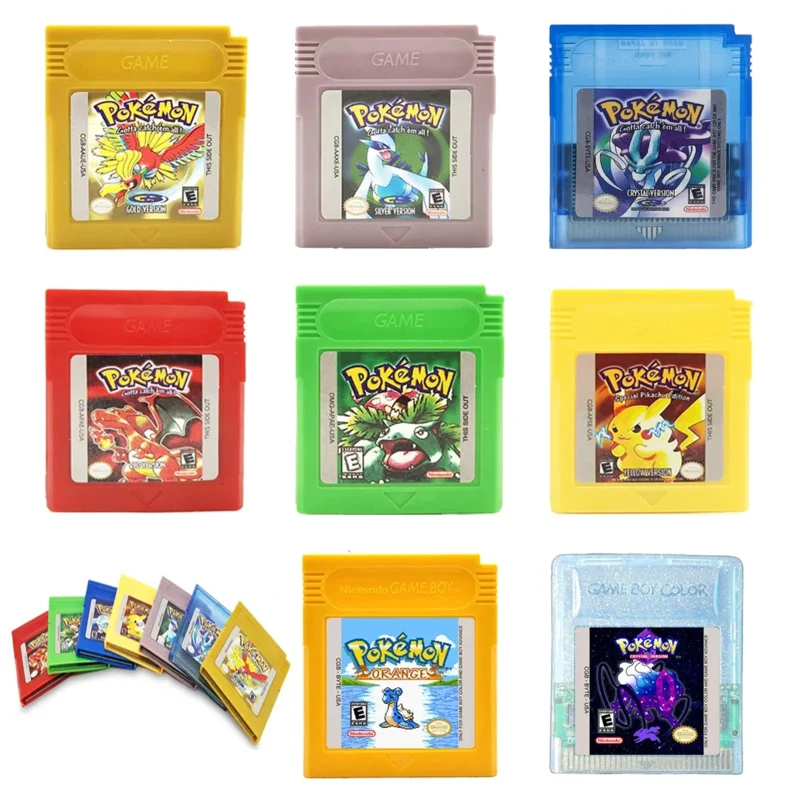 GBC Game Cartridge 16 Bit Video Game Console Card Pokemon Red Yellow Blue Crystal Gold Silver Soul Crystal Orange Toy Gifts