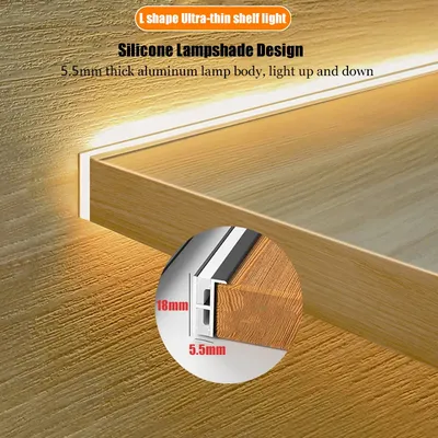 Ultra-Thin Aluminum Cabinet Light Bar Under Shelf Led Lamp Strip Kit Hidden Kitchen Cabinet Lights with Sensor Eu/us Plug 12V
