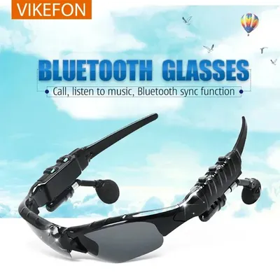 VIKEFON Neue Stereo-Ohrhörer, kabelloses Headset mit Mikrofon, Brille, Sonnenbrille zum Fahren, Radfahren, Sport, Rauschunterdrückung Image