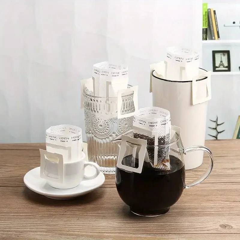 200 Stück hängendes Ohr Kaffeefilter papier Einweg-Filterkaffee beutel tragbares Kaffees ieb für Camping kaffee zubehör zu Hause Image