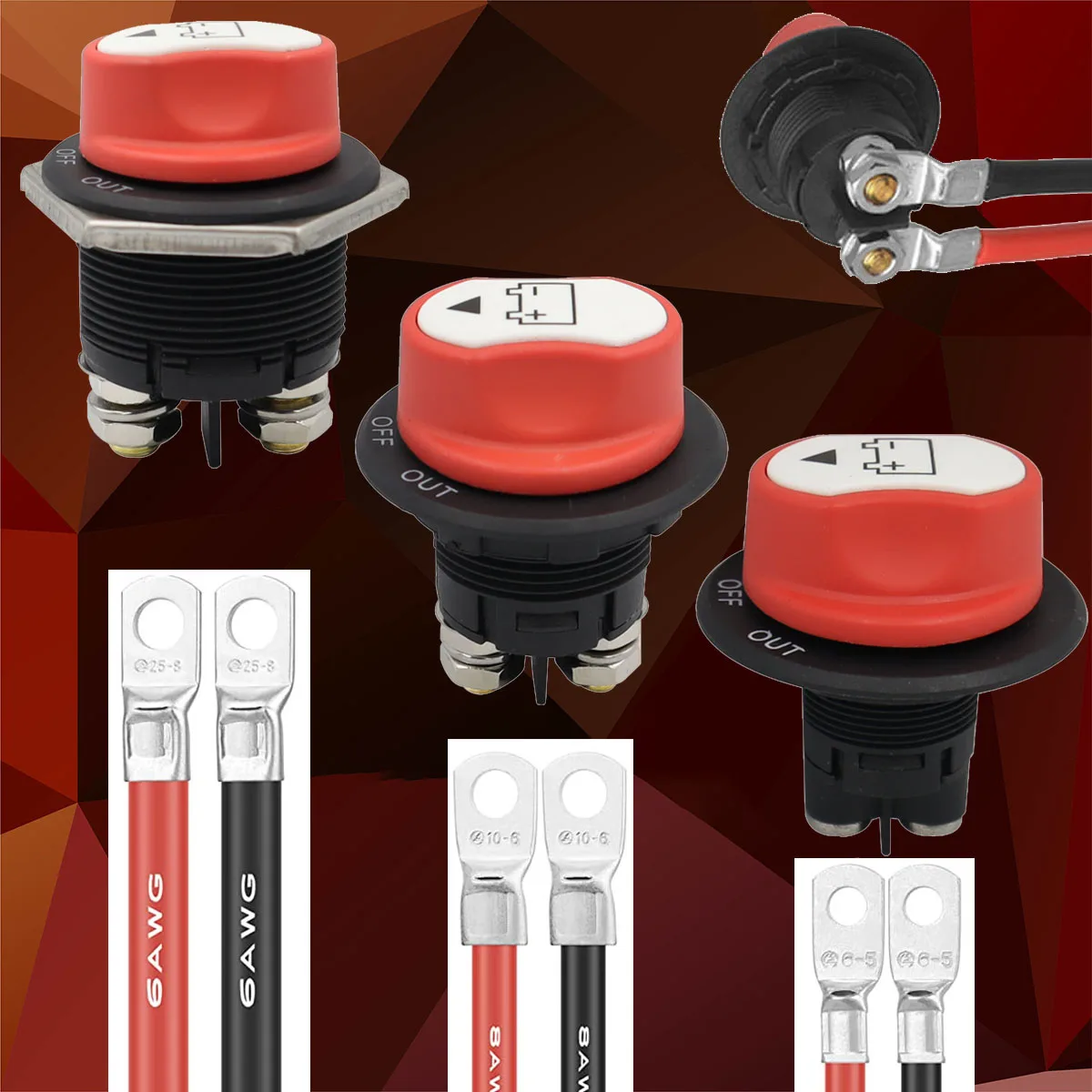50A 100A 200A Batterie-Trennschalter für Boot, Batterie-Haupttrennschalter Stromabschaltung/Abschaltung Kill-Schalter 12-48V Image