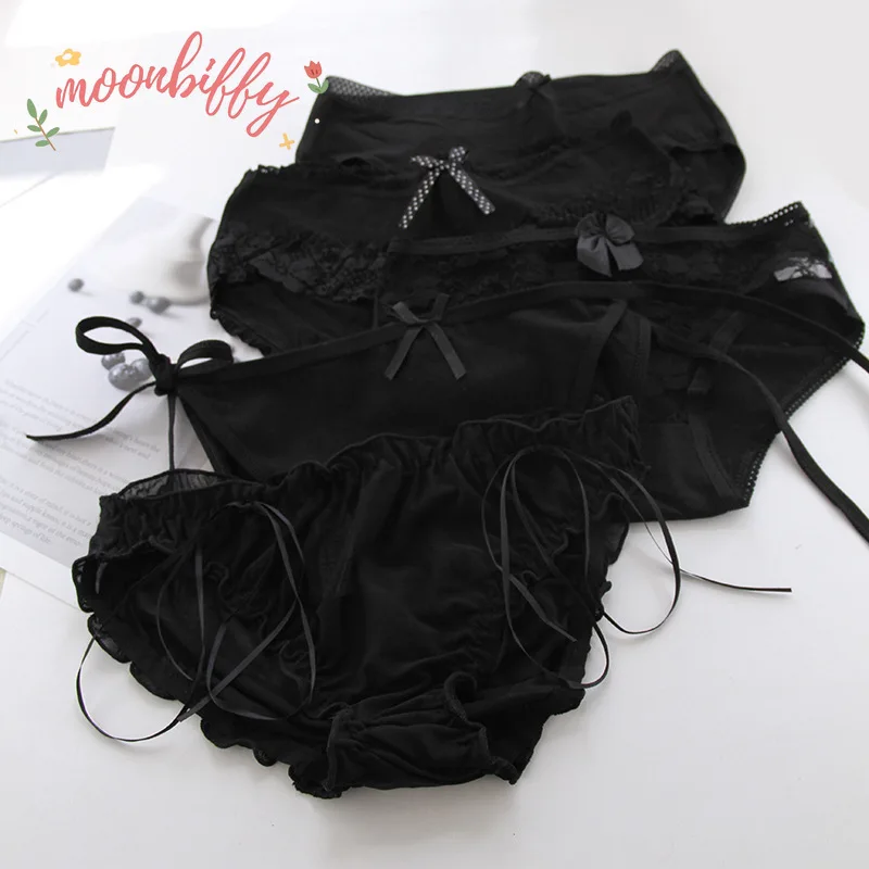 L-XL schwarze Höschen Damen unterwäsche sexy Spitze Unterhose Mädchen Komfort Slips mittlere Taille nahtlose Unterhose weibliche Dessous Image