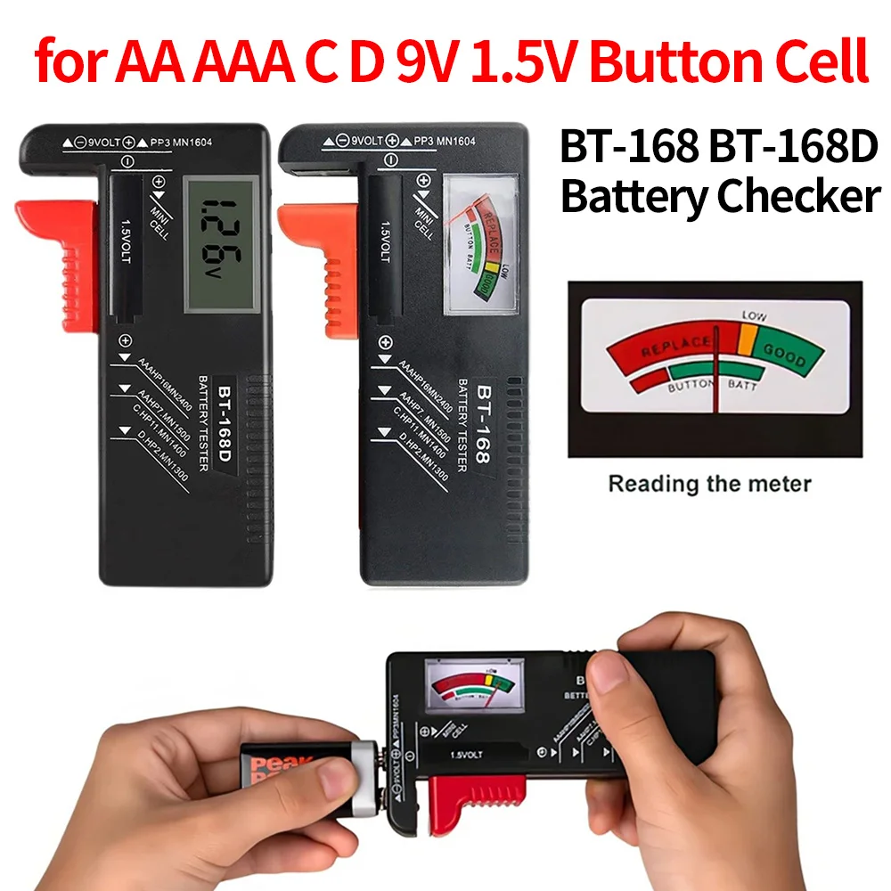 1/2pcs BT-168 /BT-168D digitale Batterie tester lcd-Anzeige für aa/aaa/c/d/9v/1,5 v Knopfzellen batterie prüf volt messen Image