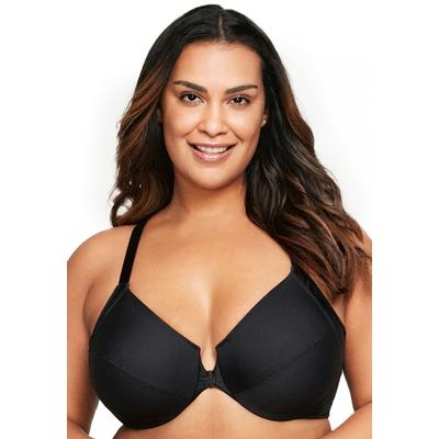Plus Size Women's FRONT CLOSE WONDERWIRE BRA 1247 by Glamorise in Black (Size 44 D)