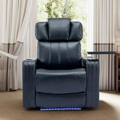 Power Home Theater Recliner with Cooling Cup Holder, Bluetooth Speaker, LED Lights, USB Ports, Tray Table