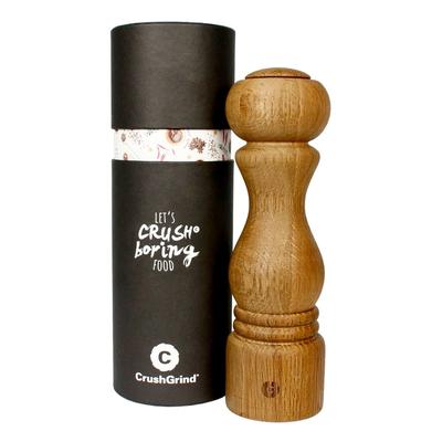 CrushGrind Torino Salt or Pepper Mill and Patented Ceramic Grinder Oak 20cm