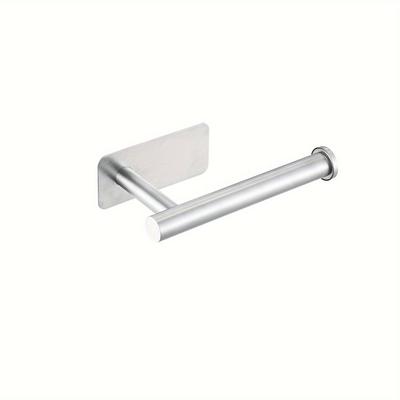 TEMU 1pc Non-perforated Paper Towel Holder, Stainless Steel Kitchen Paper Towel Storage Rack, Bathroom Roll Paper Holder, Toilet Paper, Wall Mounted Paper Towel Holder Image