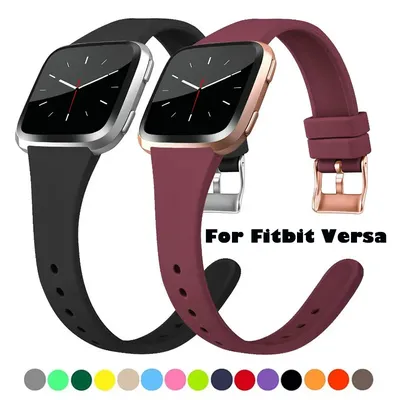 Silicone Bands for Fitbit Versa 2 /Fitbit Versa/Versa Lite/SE,Replacement Narrow Watch Straps for