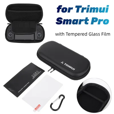 Harte eva trage tasche mit gehärteter glas folie eva schutzhülle stoßfest für trimui smart pro Image