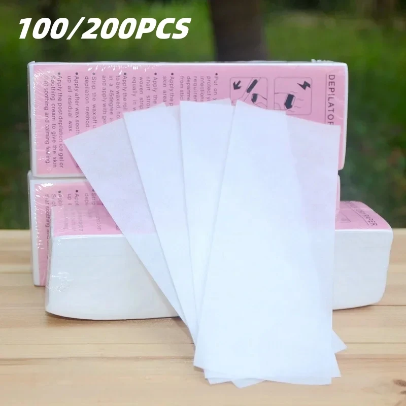 100/200Pcs Wachs papier Professionelle Haar Entfernung Wachsen Streifen Vlies Stoff Wachsen Papiere Enthaarung Schönheit Werkzeug Entfernung Image