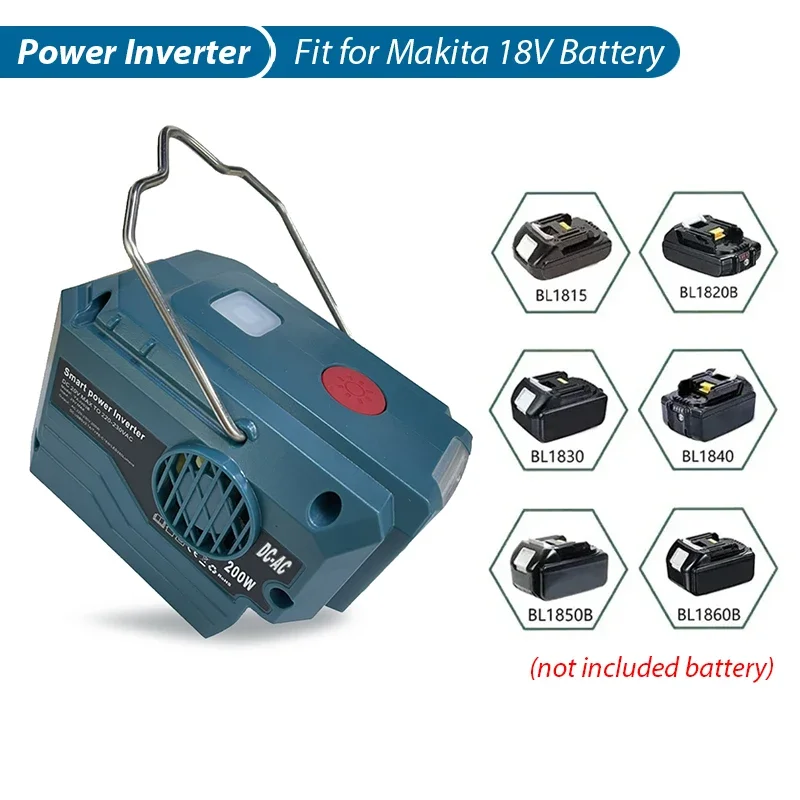Wechselrichter für Makita 18 V Akku auf 120 V/220 V AC-Ausgang, tragbarer modifizierter Sinuswellen-Wechselrichter-Generator mit USB, Typ C Image