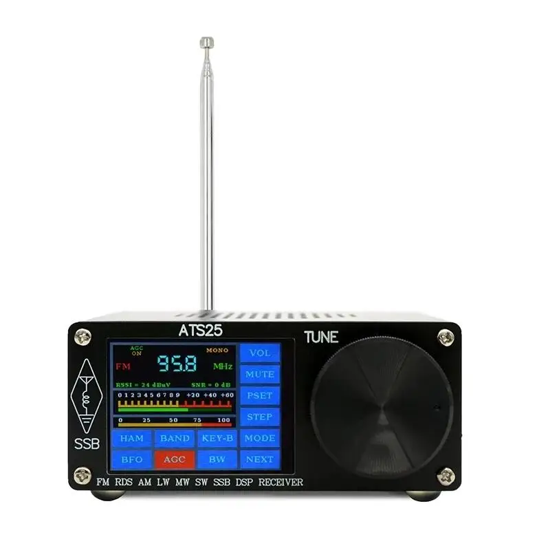 ATS-20 + / ATS-25 + ATS25X1 Si4732 Alle-Band Radio Empfänger FM LW(MW SW) SSB + Peitsche Antenne + Batterie + USB Kabel + Lautsprecher Image