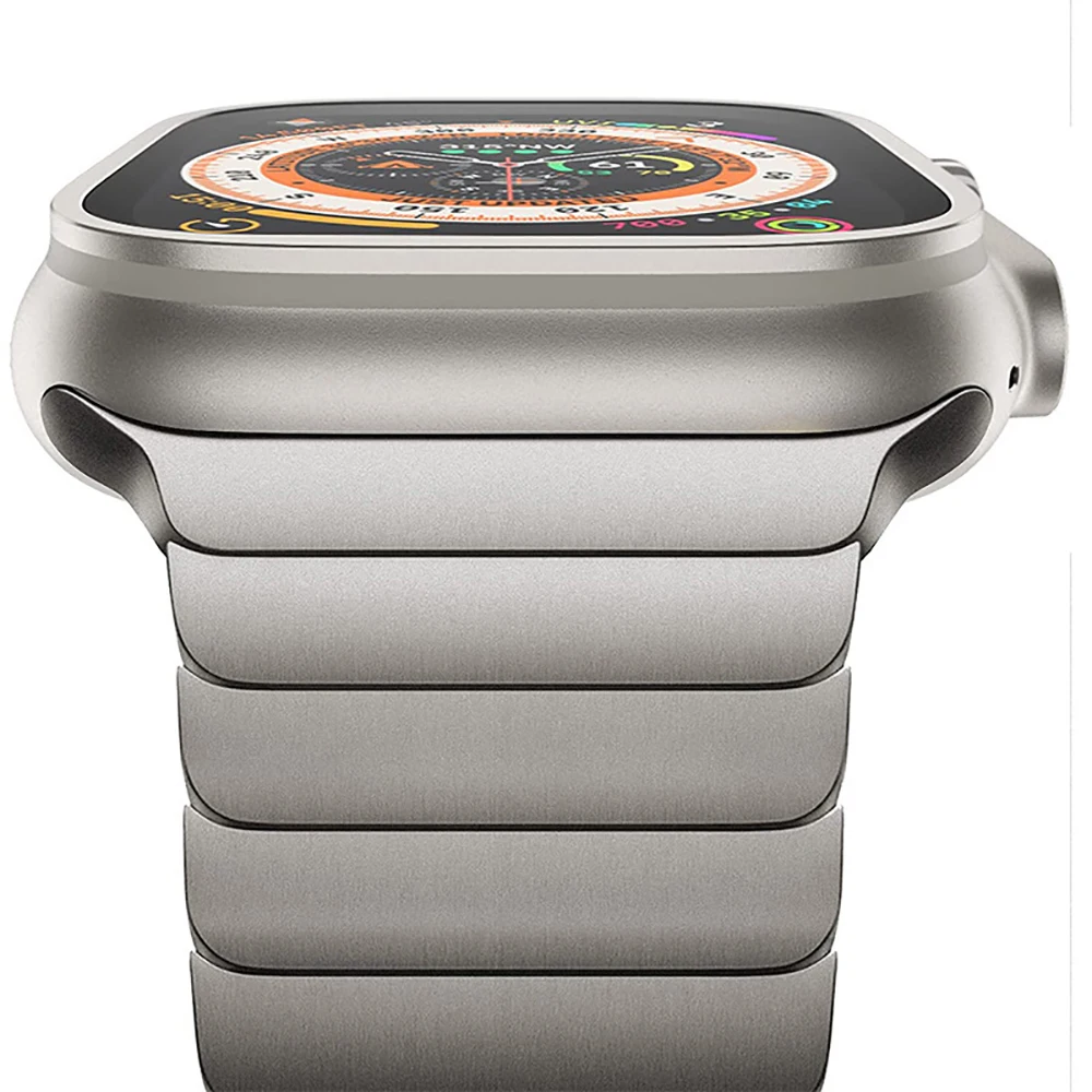 Luxus Edelstahl armband für Apple Watch Serie 9 8 7 45mm 41mm 44 40 mm Link Armband iwatch ultra 2 49mm iwatch Metallband Image