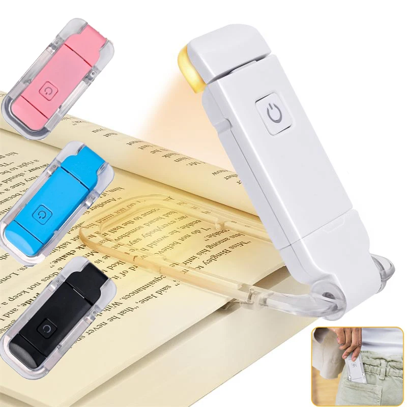 LED USB Rechargeable livre lumière lecture lumière Protection des yeux veilleuse Portable pince bureau lumière signet lire lumière lampe de nuit